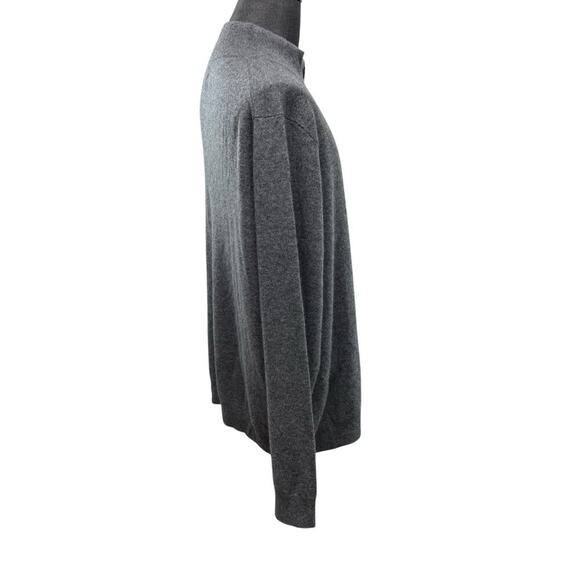 Daniel Hechter Paris 100% Cashmere Sweater Mens XXL Mock Neck 1/4 Zip Gray NWT - Picture 6 of 10